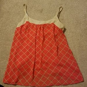 Chiffon overlay spaghetti strap blouse